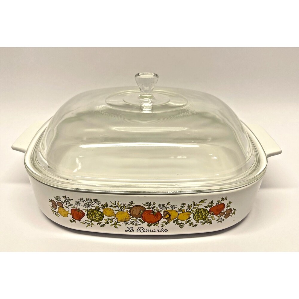 Corning Ware A-10-B Spice of Life "Le Romarin" 10x10x2 Casserole w/ Original Lid